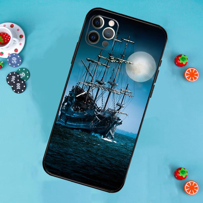 Sailing Ship Pirate Ship Phone Case For iPhone 17 Air 14 16 15 11 12 13 Pro Max 12 13 Mini 15 16 Plus 16e Cover Funda