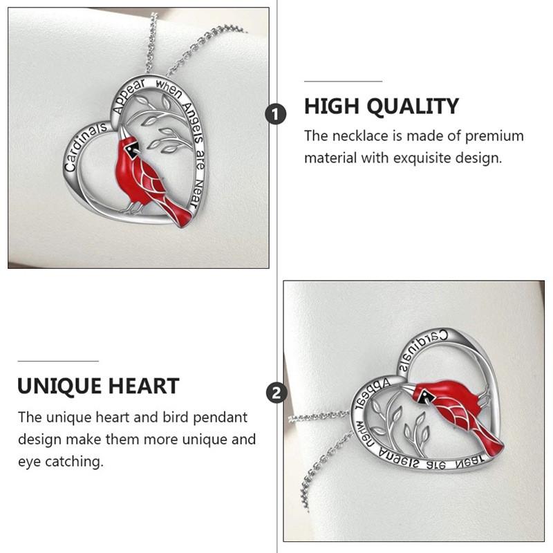 Designed Heart Beautifully Bird Pendant Necklace With Distinctive Letter Engraving For Fashion Unisex