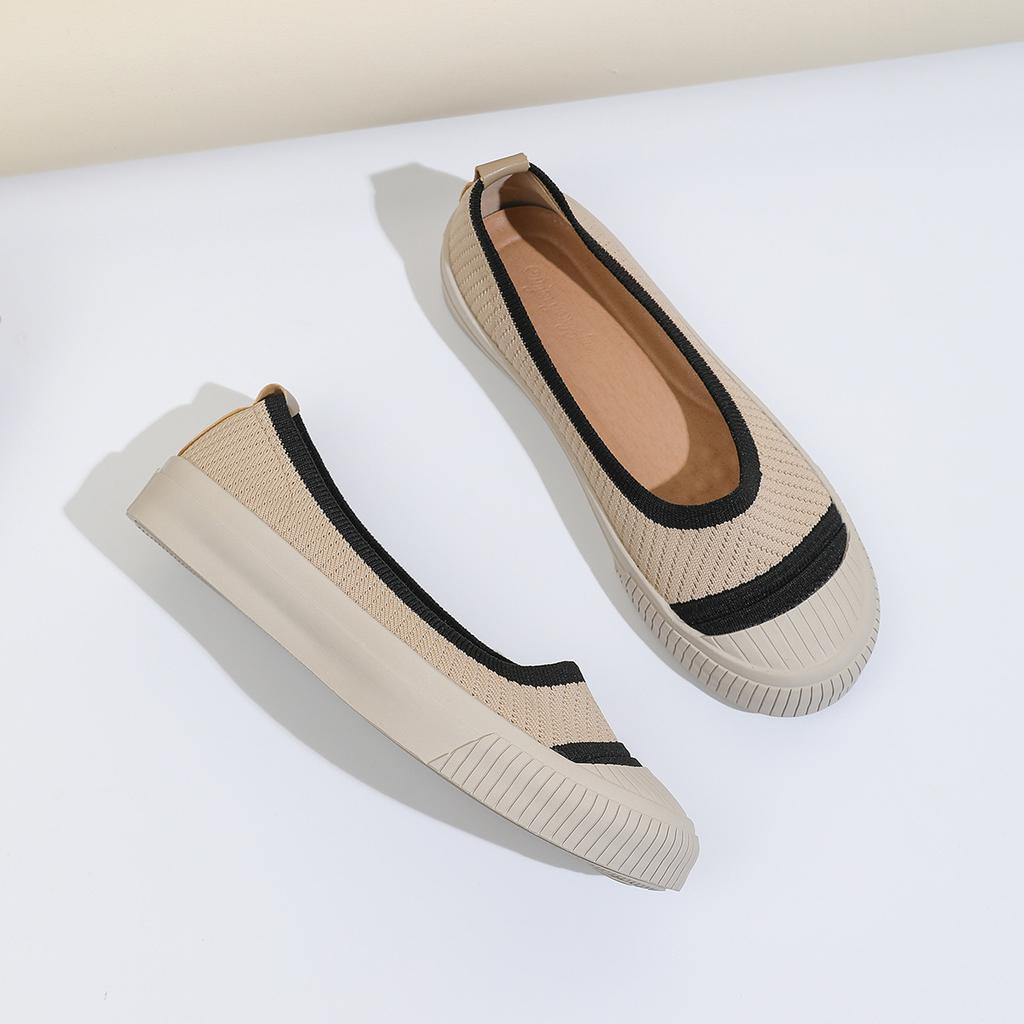 One-pedal fisherman shoes women's shoes shallow mouth flat bottom summer new single shoes lazy mesh canvas casual shoes