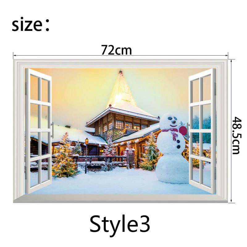 Christmas Window 3D Wall Stickers Personality Home Christmas Decoration Stereo Wall Stickers