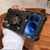 For Xiaomi 17 ProMax 15 T Pro 14T 13T PRO Transparent Plating Shockproof Magnetic Holder Case For Magsafe Gyro Stand Cover