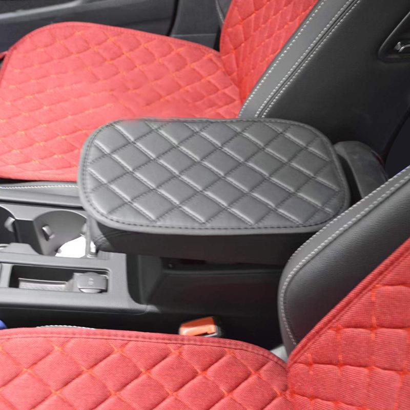 Luxury Car Armrest Pad - Universal Fit, Quilted Diamond Pattern, Comfortable Cushioning for Vehicle Center Console, Auto Interior Accessories