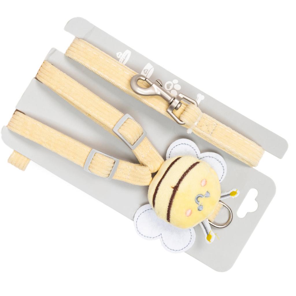 Hundsele Koppelset Mjukt Manchester Söt Bi-dekoration Justerbar Andningsbar Husdjurssele och Koppel