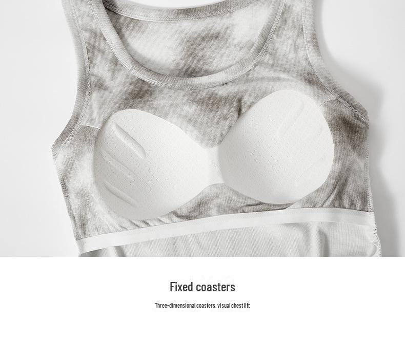 Women's Spring Slim Fit Tie-Dye Knitted Camisole with Chest Pads - Sweet & Spicy Retro Style