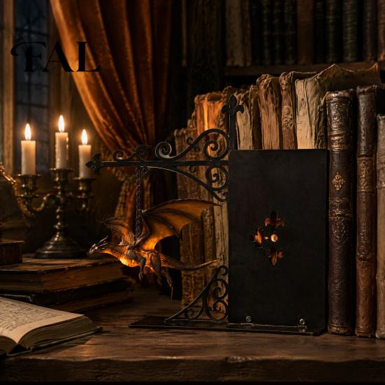 Atmospheric Light for Bedroom Magical Flying Dragon Bookshelf Lamp, Warm Hanging Night Light, Fantasy Collector Item Reading Nook Decor, Unique