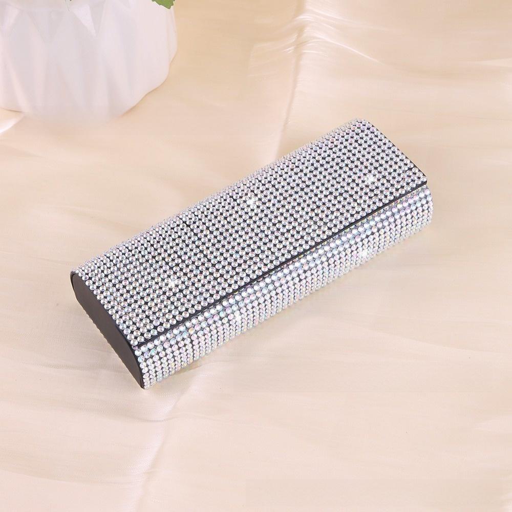 Bling Diamond Car Glasses Case Rhinestone Anti-pressure Eye Glasses Case Hard Shell Sunglasses Case Car Interior Decoration