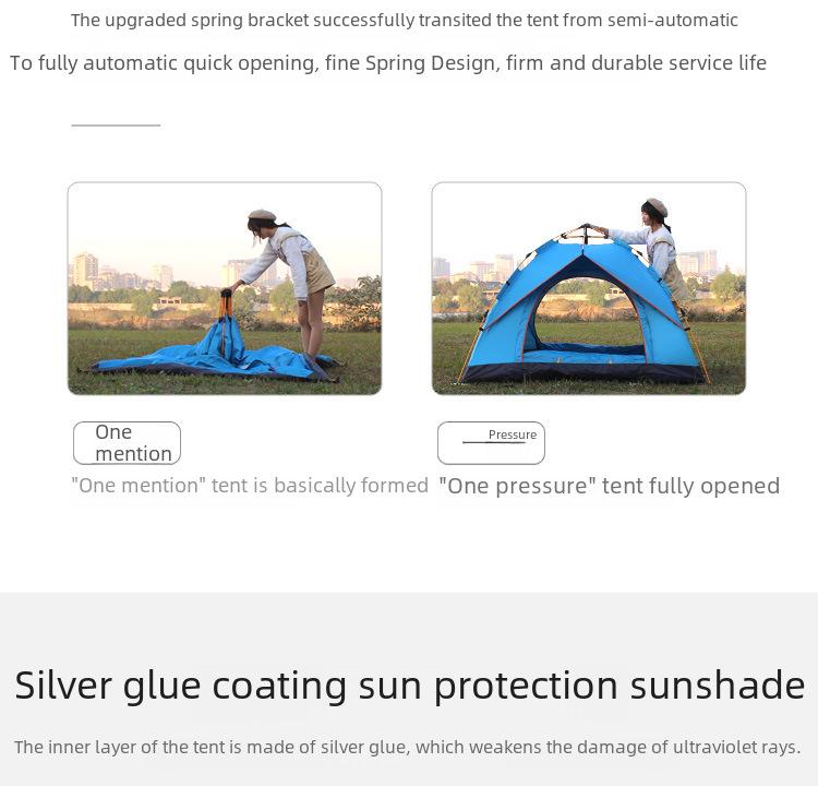 Century Glacier Automatic Folding Tent for 3-4 People: Quick-Open, Double Rainproof for Camping & Beach