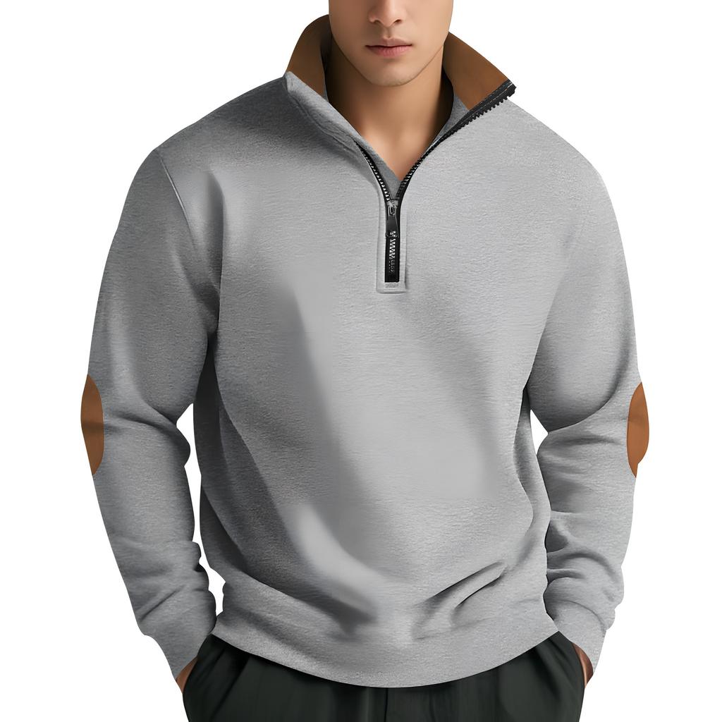 Men's Outdoor Casual Loose High Neck Half-Zip Hoodie
