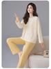 Women's Pure Cotton Pajamas with Chest Pad - Long Sleeve, Plus Size, for Autumn/Winter. Wearable Outdoors, Loose Fit Homewear.
