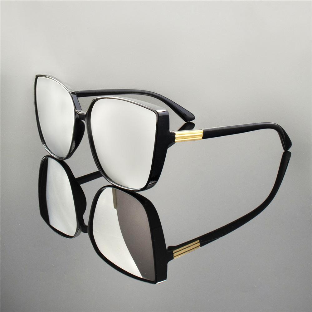 2PCS  Fashion Square Sunglasses Women Luxury Brand Big Frame Cat Eye   Sun Glasses Ladies Classic Vintage Goggle Female Glasses