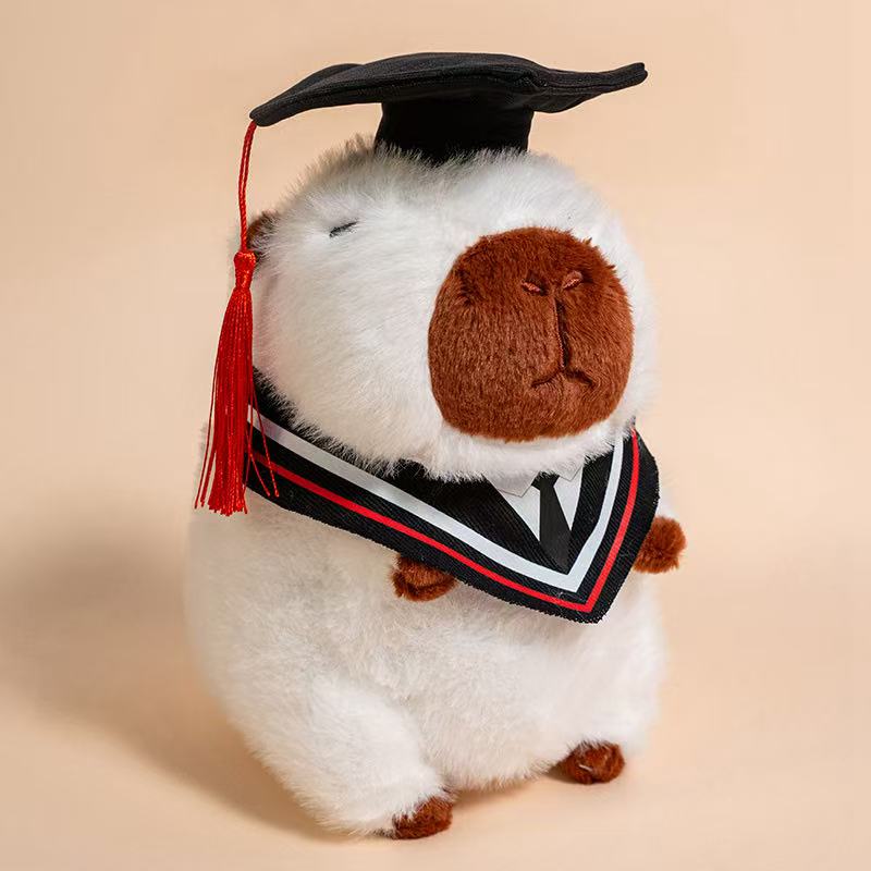 25cm simulation new graduation doctoral animal doll stuffed plush toy cartoon anime cute pillow gift for friends fun doll