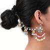 Bohemian Water Drop Flower Earrings: Geometric Pearl & Tassel Ethnic Style for Women.