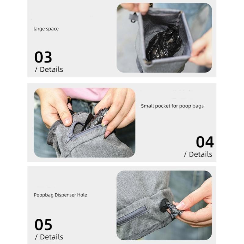 Pet Poop Bag Holder Waterproof Fabric Dog Poop Bag Dispenser Outdoor Walking Poop Bag Dispenser for Dog Training Running