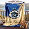 Flannel Blanket Club Brugge FC Print Custom Name Text Soft Throw for Sofa Bed