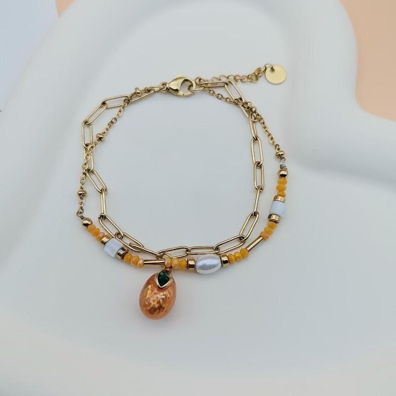 Fashion Fruit Shaped Bracelet Summer Dopamine Versatile Creative Stainless Steel Jewelry For Women