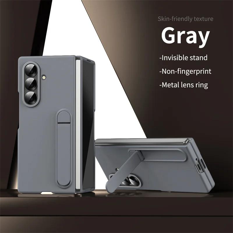 High-end with Holder Phone Case for The New Hot Samsung Galaxy Z Fold 7 6 5 4 3 Ultra-thin Shockproof Skin Feel Protective Cover