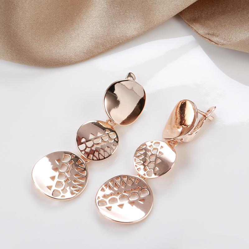 Orecchini pendenti tondi lisci Orecchini geometrici color oro per ragazze Gioielli per feste Accessori per donna