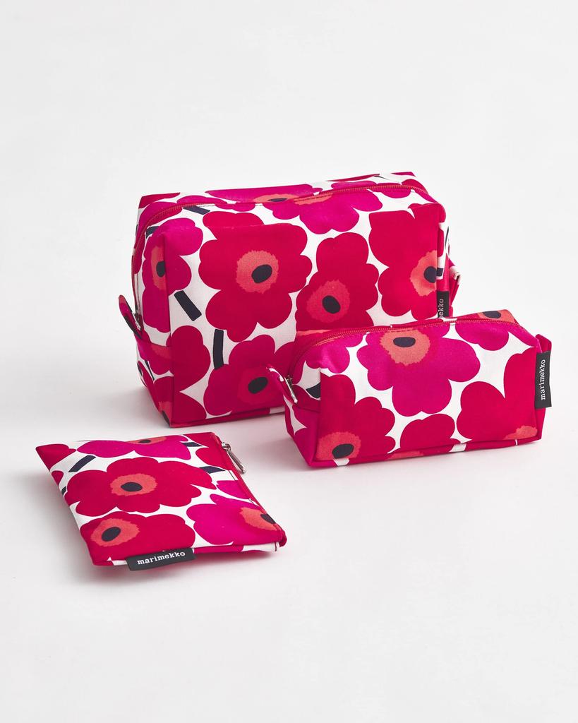 Marimekko Vilja Mini Uniko Cosmetic Bag 9x4x7 inches - (Red Poppy)
