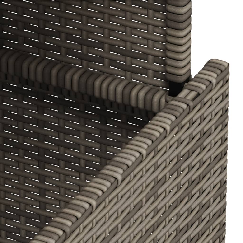 Garden Table Gray 100x55x73 cm Poly Rattan and Acacia Wood