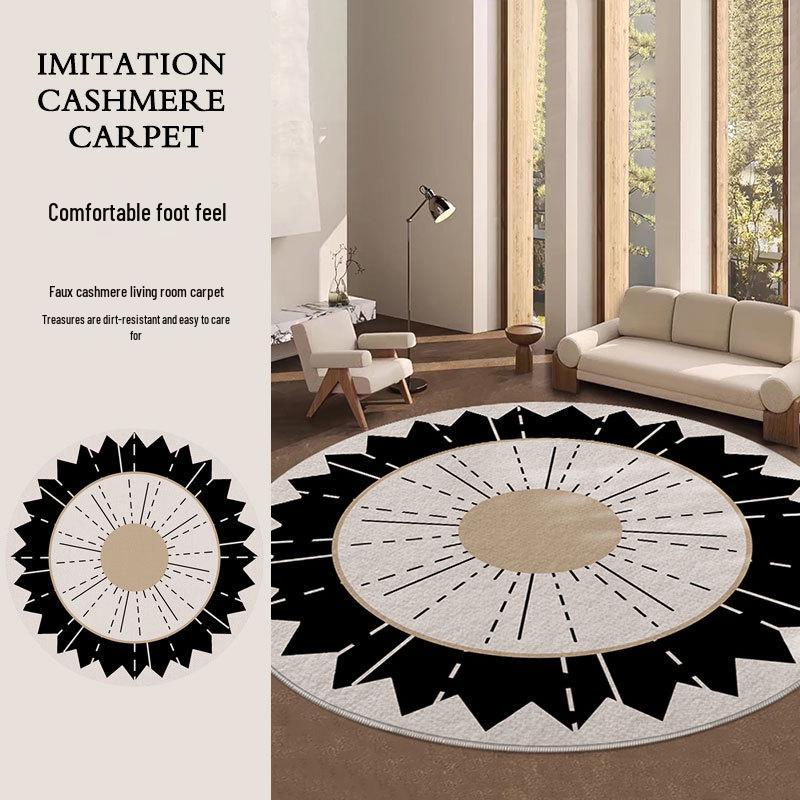 Koberec ve stylu Wabi-Sabi odolný proti nečistotám z imitace kašmíru pro snadno udržovatelný obývací pokoj a ložnici.