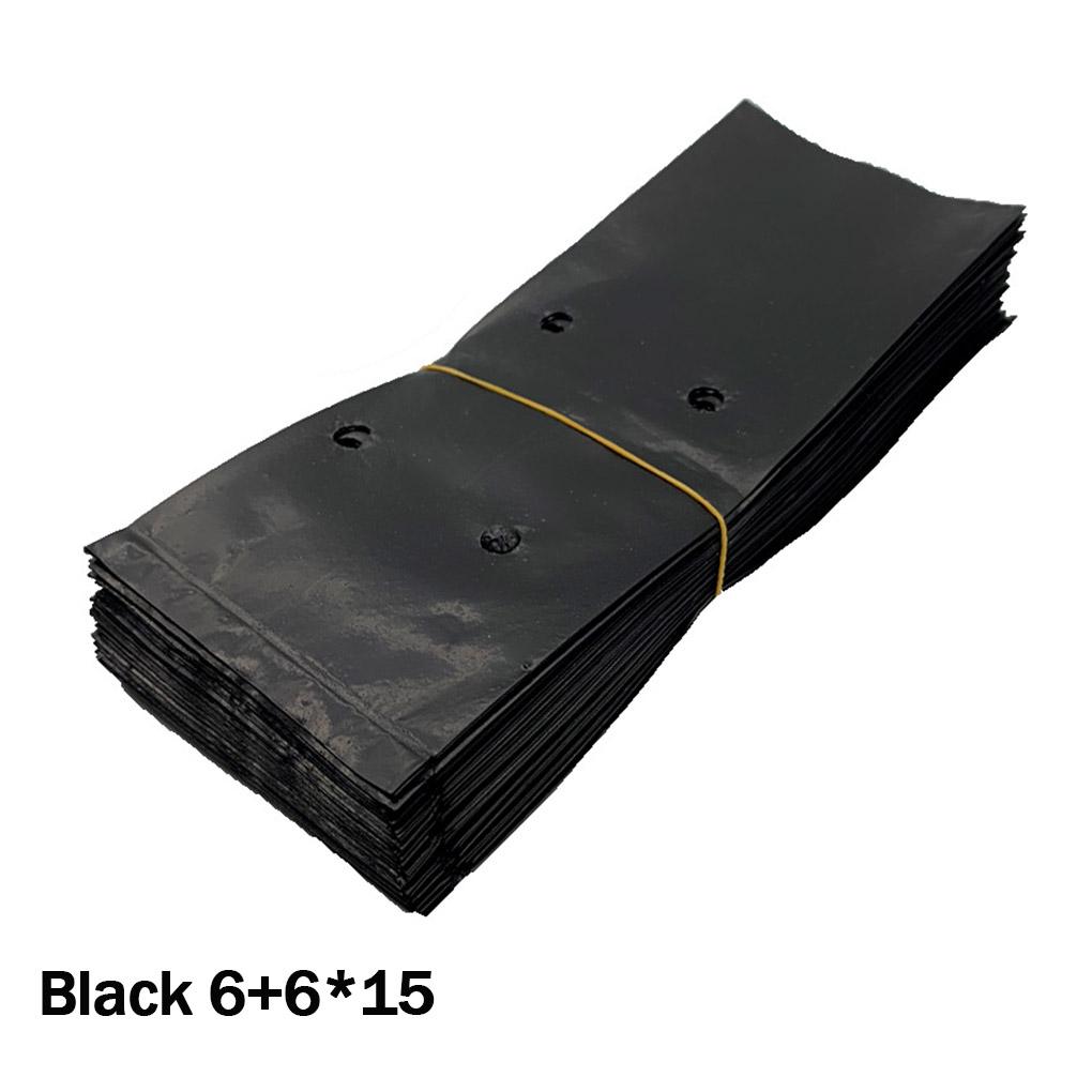 200PCSNursing Growing Bags Pouch Black Plastic Pockets Breathable Garden Cultivation Indoor Outdoor Cultivation Planting Planter