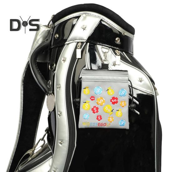 Golftasche mit Kordelzug, Golf-Tee-Tasche, Aufbewahrungstasche für Golfbälle, grüne Gabel, tragbares Golfzubehör für Golfbegeisterte