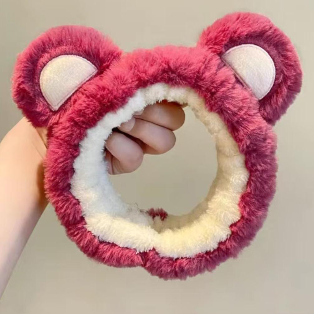 3pcs Cute Cat Ear, Rabbit,Frog, Bear Headband For Women Girls Spa Washing Face and Makeup Headband Elastic Wrist Strap