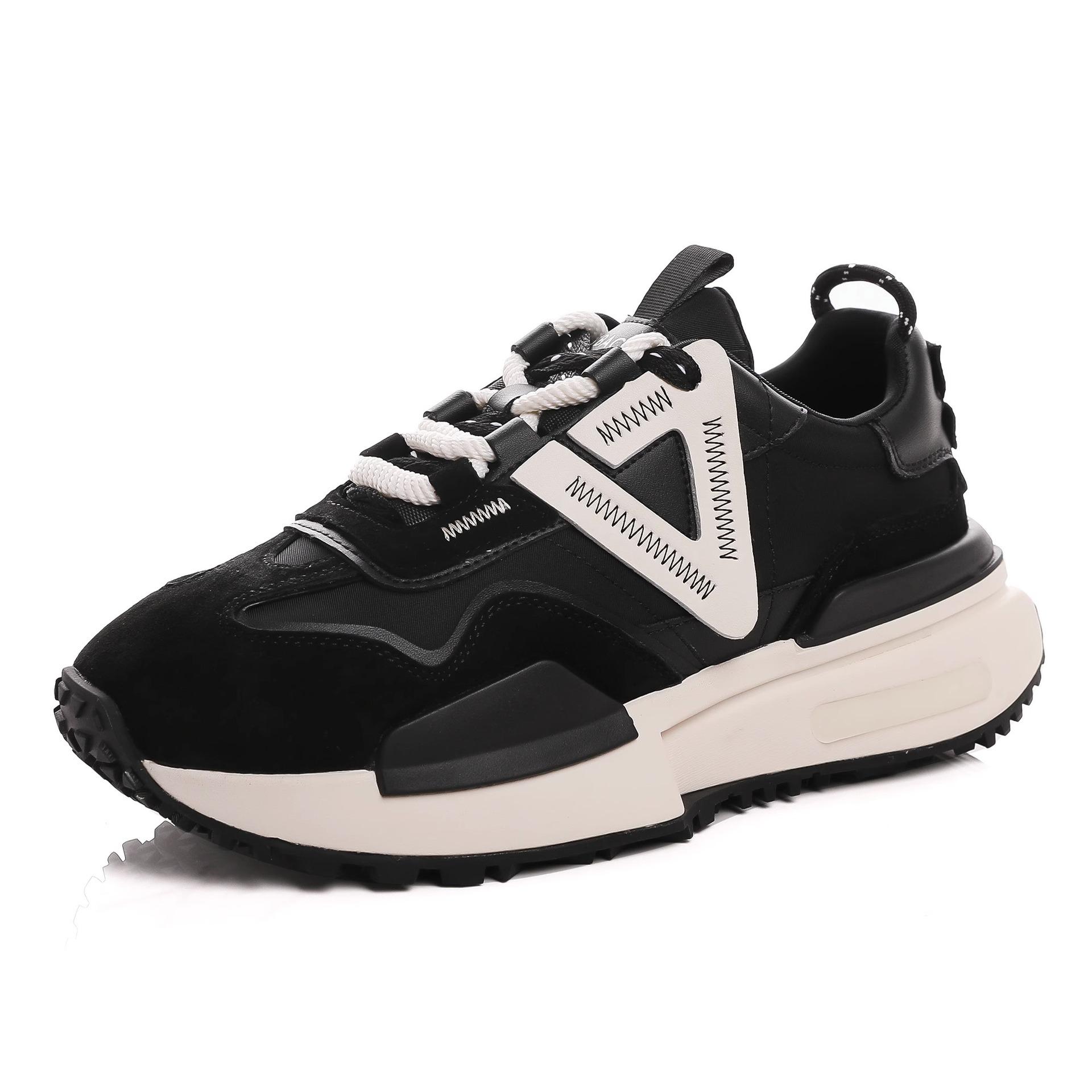 

Нишевый дизайн, толстая подошва, увеличивающая рост, сочетание цветов, женская обувь высокой ценности, осенняя спортивная и повседневная обувь 40 чёрный