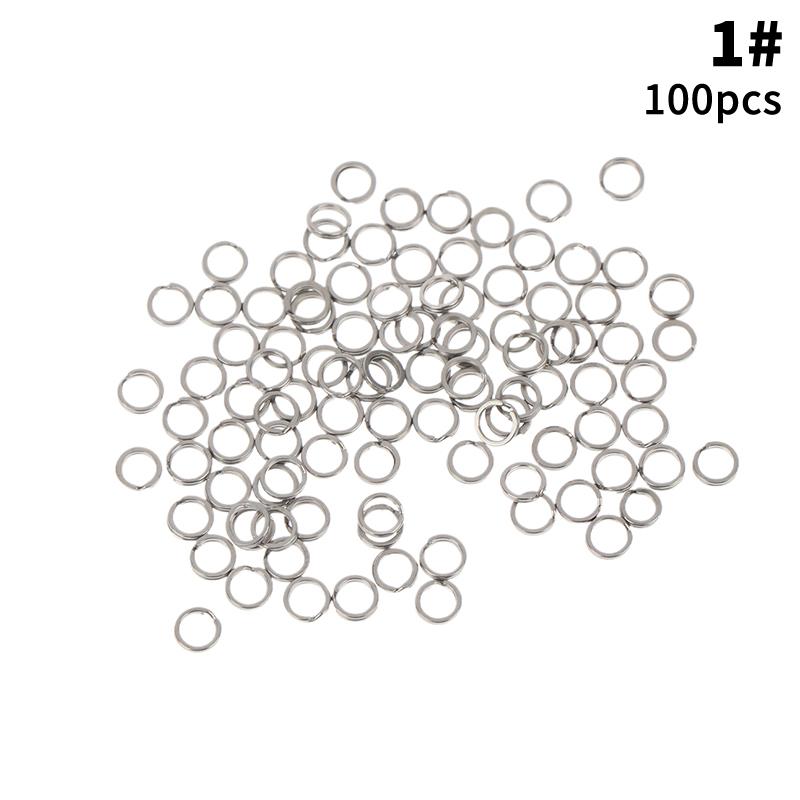 Fishing Split Rings 100Pcs Stainless Steel Lure Rings Saltwater Terminal Tackles Split Rings Fishing Connectors Snap Rings