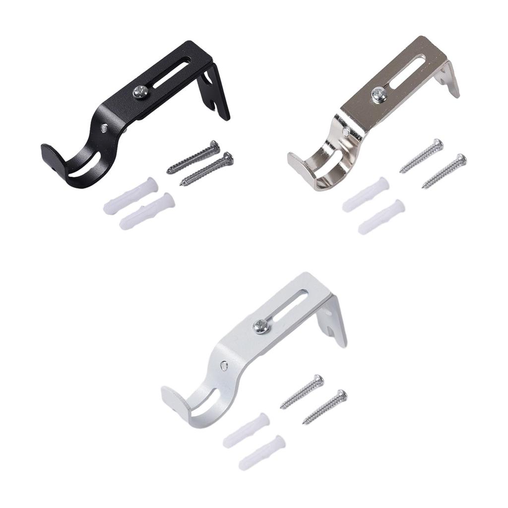 Curtain Rod Bracket Single Rod Bracket for Wall Universal Curtain Rod Holder for 1inch Drapes Rod Curtain Rod Hook with Screws