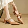 Summer Casual Bag Head Slippers Rubber Soft Sole Size Cool Slippers Solid Color New Pointed Middle Heel Women's Slippers