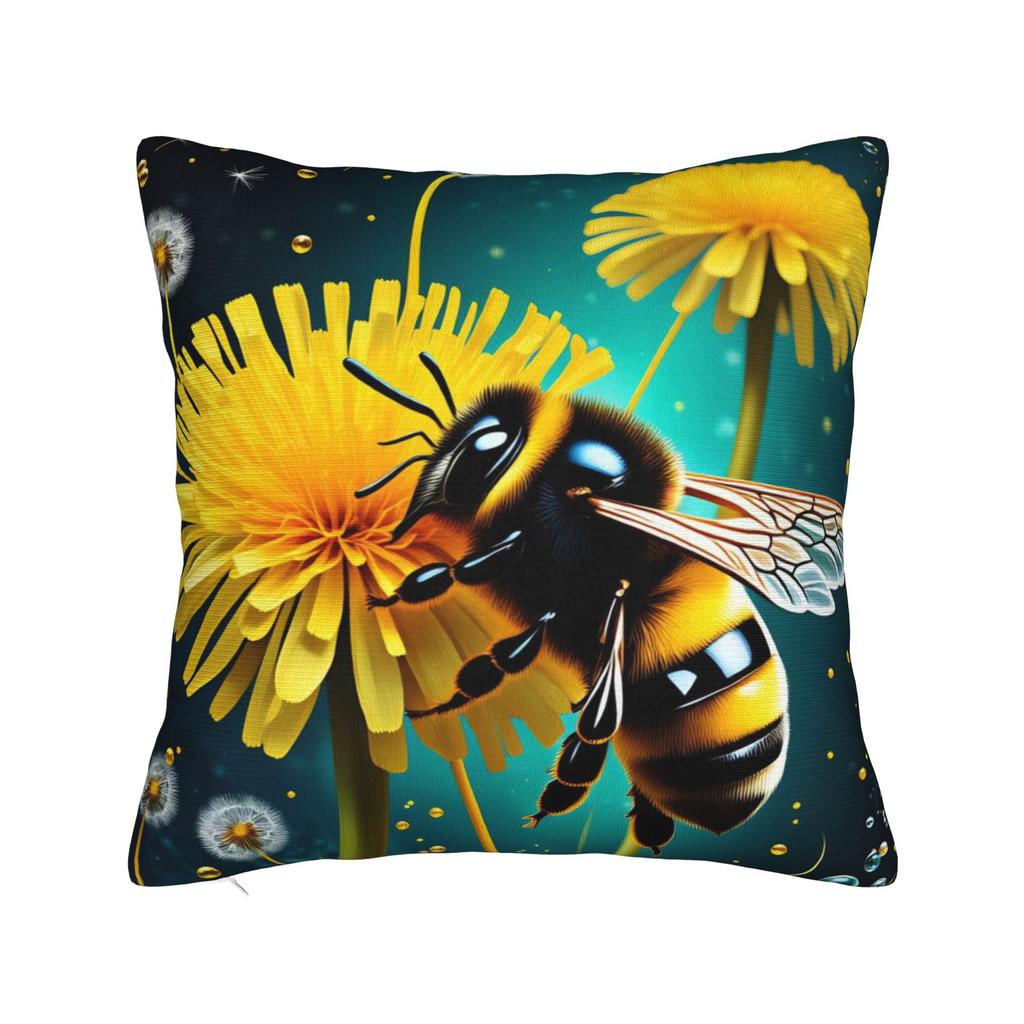 Bee and Flowers Pillow Cover Comfy Cushion Cover Fashion Pillow Case For Sofa Home Decoration