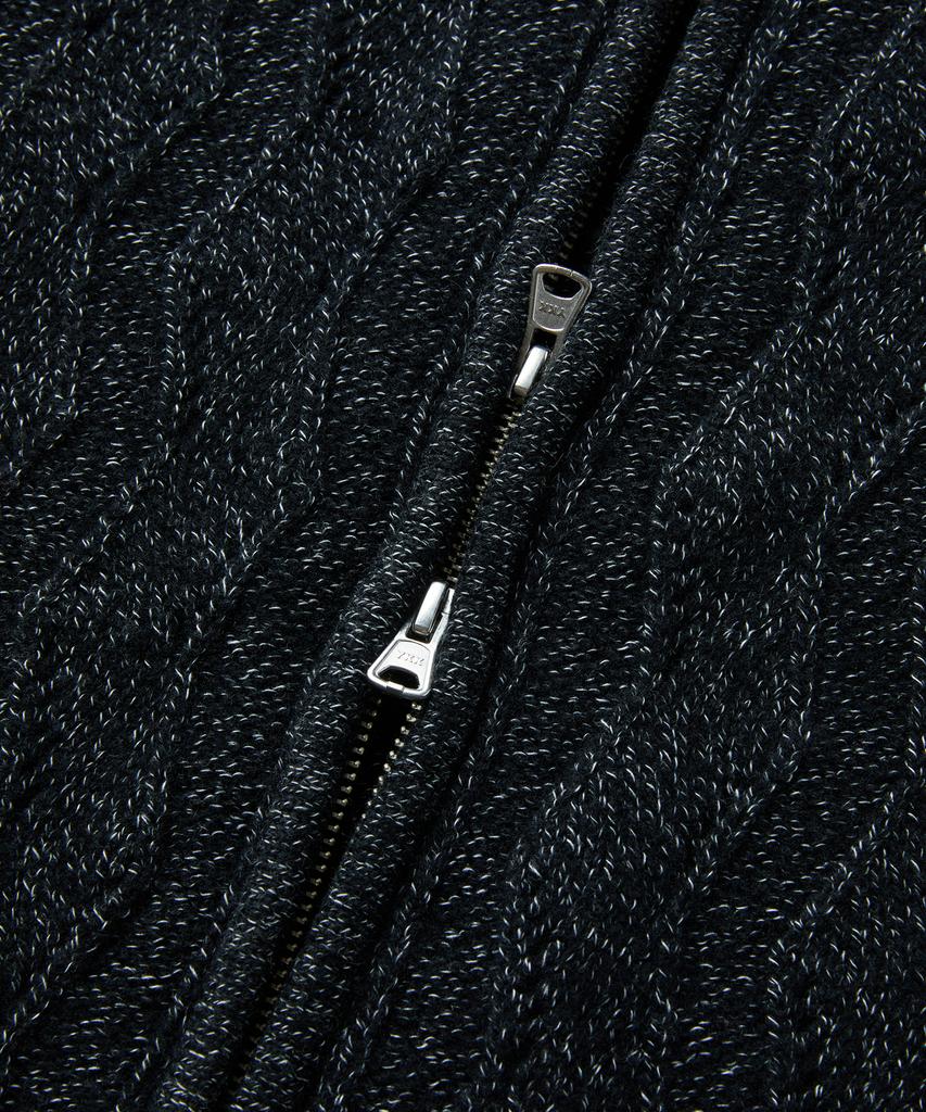 MMIC Wavy Zip Cardigan (Black)
