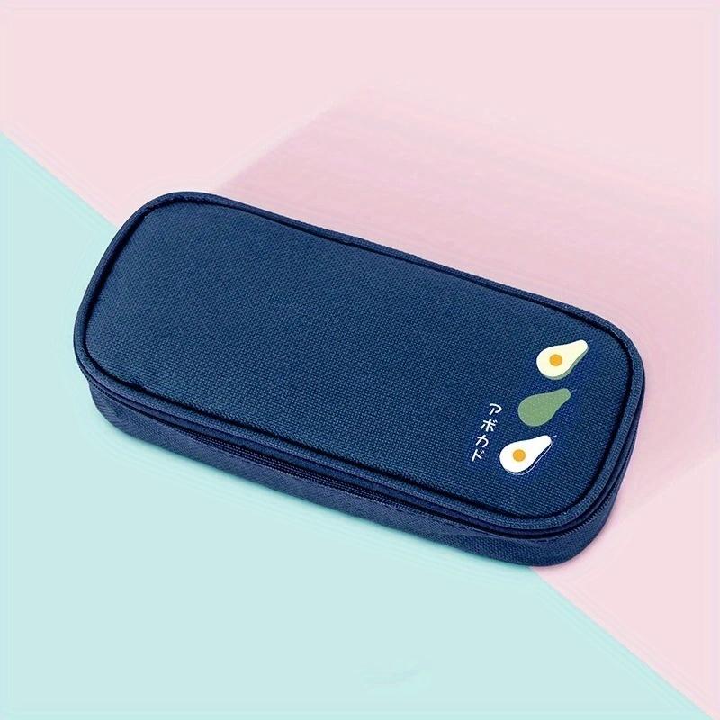 

Многофункциональный пенал для фруктов, сумки для ручек для мальчиков и девочек, сумка для карандашей из ткани Оксфорд, канцелярская сумка, школьные принадлежности темно-синий