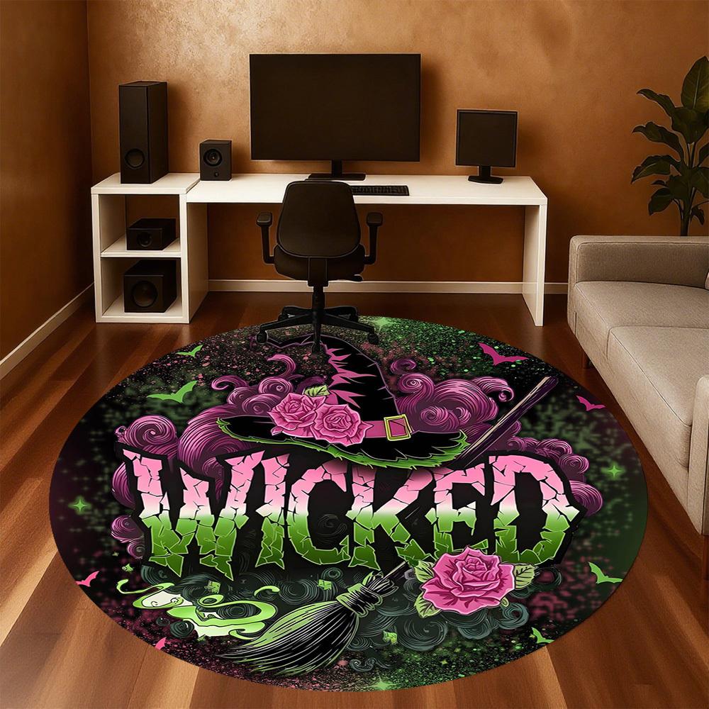 1pz Tappeto Rotondo Wicked - Antiscivolo, Tappetino per Pavimento per Ufficio, Camera da Letto e Arredamento Interno -1002172