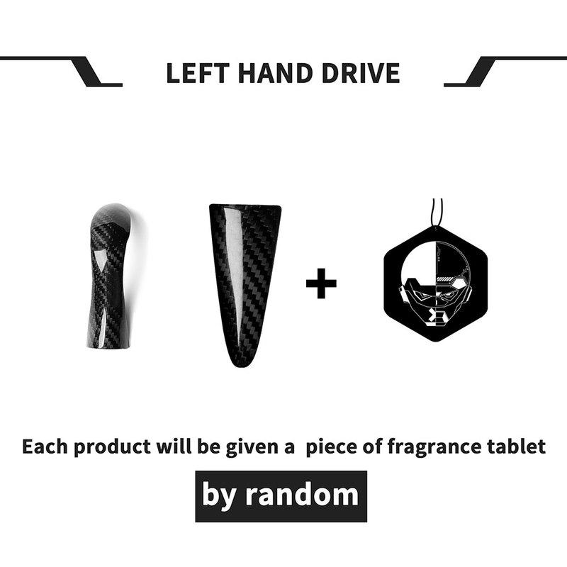 2 Pieces Carbon Fiber Steering Wheel Cener Trim + Shift Knob Cover Gear Handle Stickers Replacement For Infiniti Q50 2014-2017