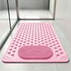 Non-Slip Shower Mat for Elderly Anti Fall Safety Bath Mat with Foot Scrubber, Suction Cups Drain Holes Bathroom Floor Mat