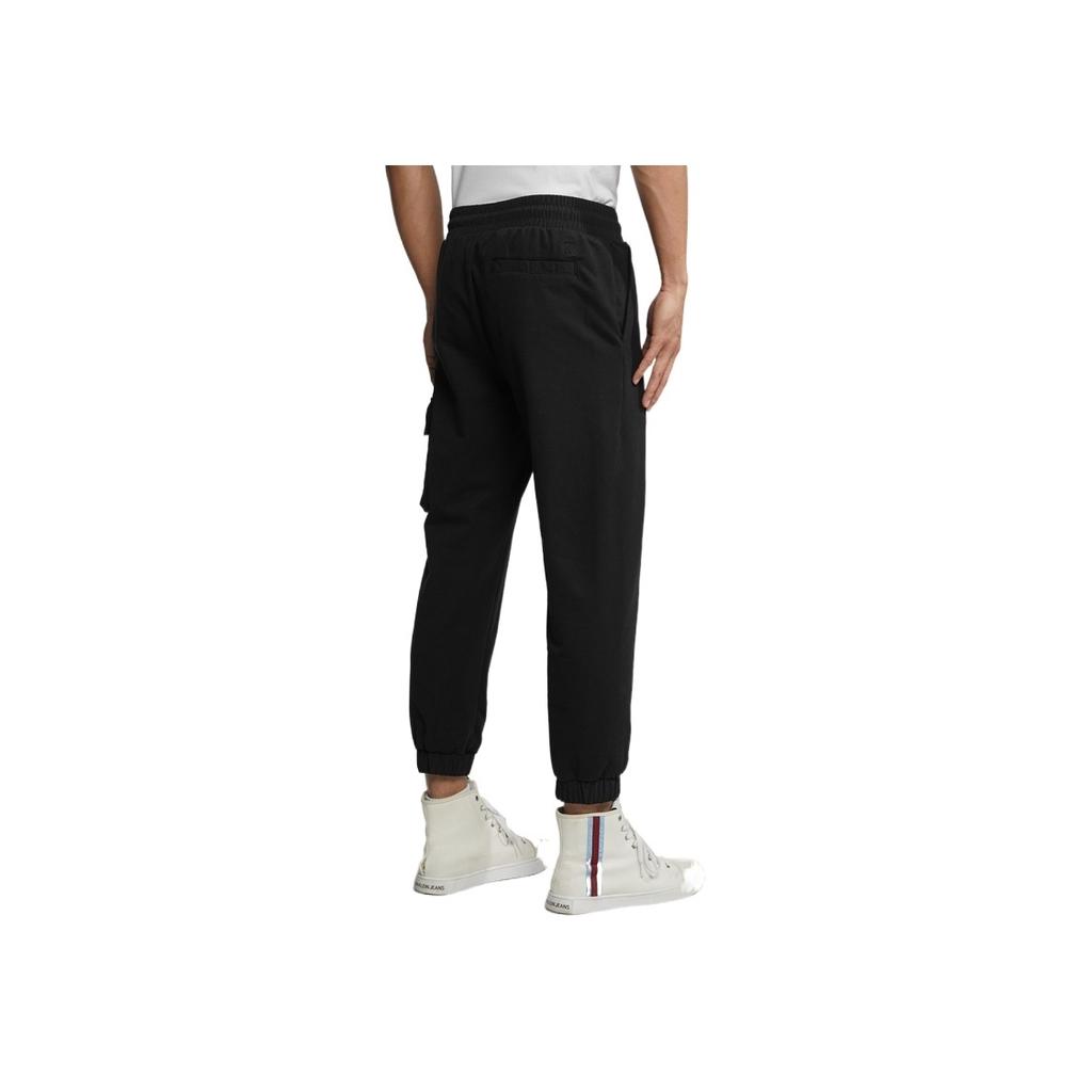 Calvin Klein Letter Print Drawstring Cuffed Knit Joggers Men bottoms Black J323184BEH
