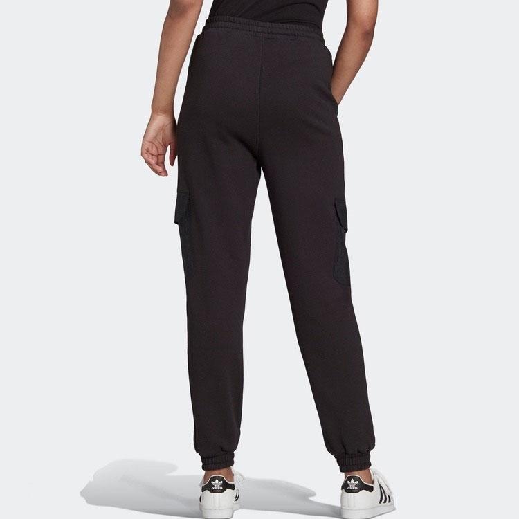 Adidas Originals Retro Sport Side Stripe Logo Knit Cuffed Casual Pants Women bottoms Black H20175
