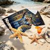 Serviette de plage personnalisée avec nom, impression Leo Messi, pour voyage, camping, fête à la plage, décoration intérieure, cadeau d'anniversaire pour la famille et les amis