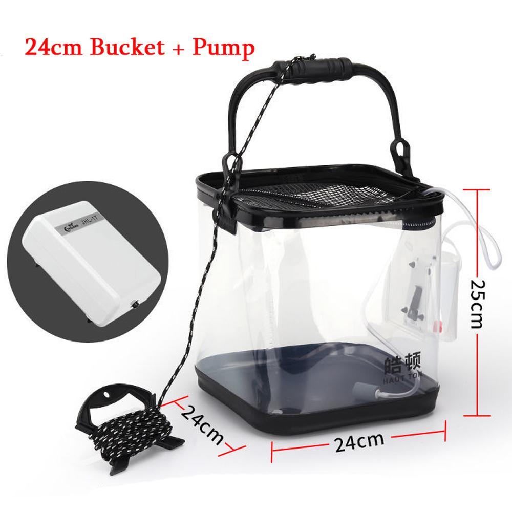Portable EVA Fishing Bag Collapsible Bucket for Live Fish Box Oxygen Pump Car Camping Water Container Basin Tackle Storage Case