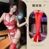 Purple sexy lingerie neck lace lace gathering bra sexy leg ring set