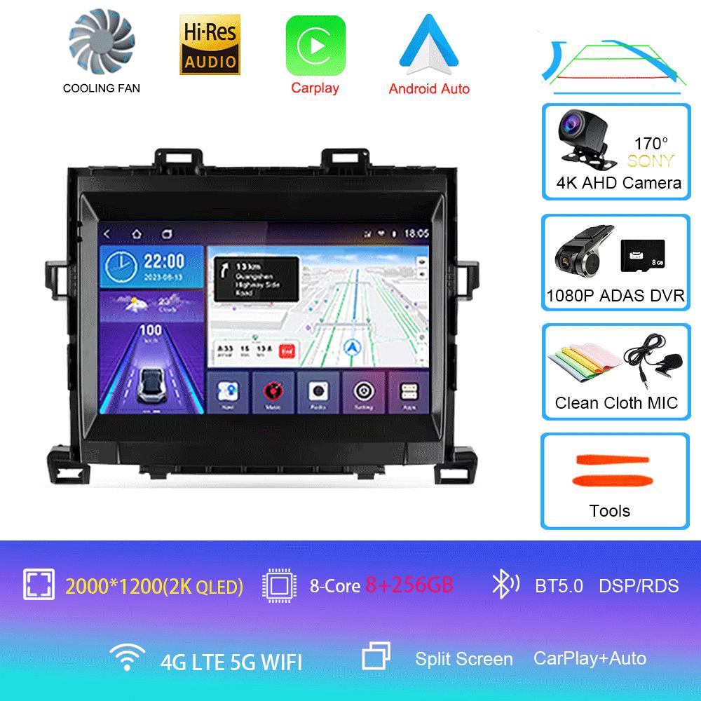 For Toyota Alphard H20 2008-2014 Car Radio Android 14 Carplay Auto Multimedia Player WIFI+4G DSP Autoradio Stereo 2din Head Unit