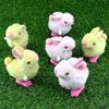 12pcs Kawaii Pluh Bunny Toys Infant Children Stuffed Toys Hopping Wind Up Clockwork