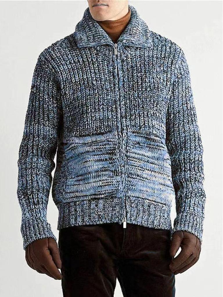 2024 Trendy Men's Knit Lapel Sweater Coat - Loose Fit for Spring and Autumn