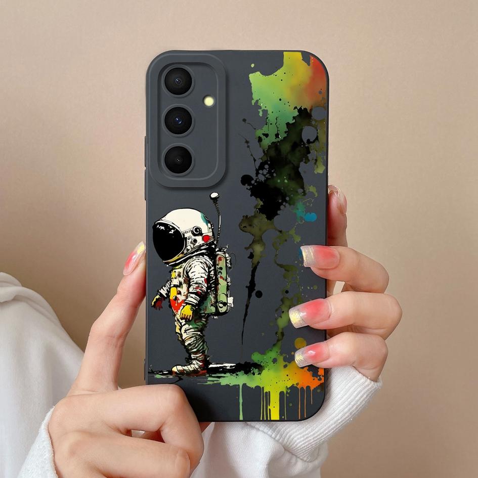 Hülle für Samsung Galaxy A55 S22 S23 M34 A05 A15 C55 F15 S24 Handyhülle Niedliche Kaninchen-Cartoon-Muster Schale Flüssigsilikon Anti-Drop-Stoßfänger für Samsung