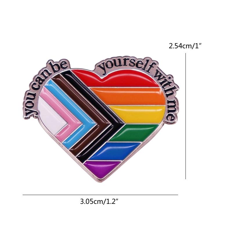 Funny Gay Pins You Can Be Yourself with Me Enamel Brooches Women Men Lapel Badges Backpack Collar Fashion Jewelry Gift