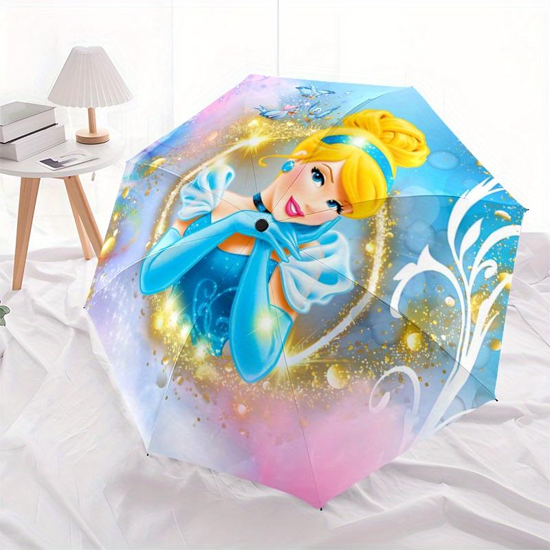1pc Disney Cinderella Automatic Opening and Closing Umbrella - Small Umbrella Suitable for Various Occasions, Portable 3-Fold Small Umbrella