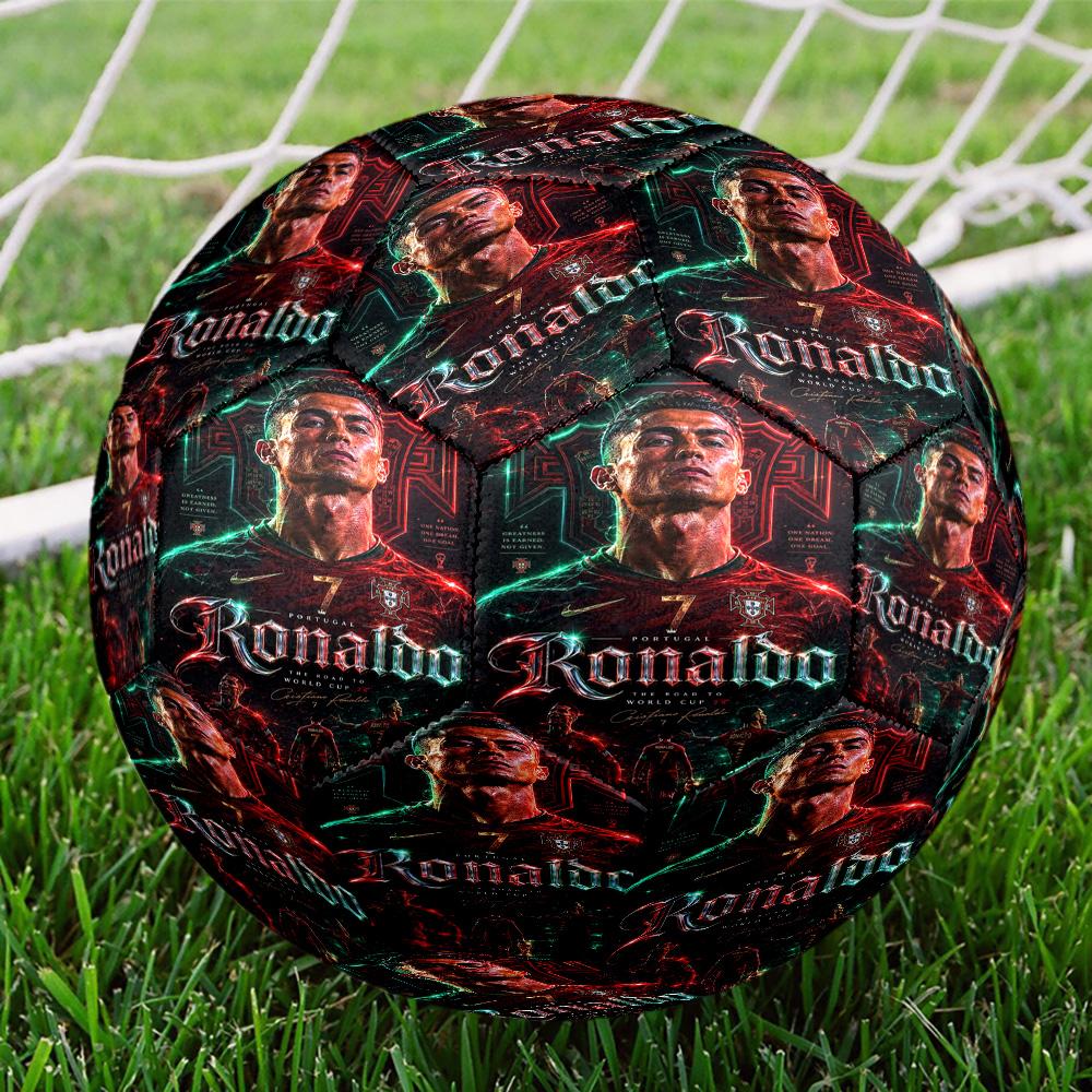 Ronaldo's Electric Moment Size 5 Soccer Balls, High-Quality, Anti-Slip, Protective Football, a Unique Gift Suitable for Birthdays, Christmas
