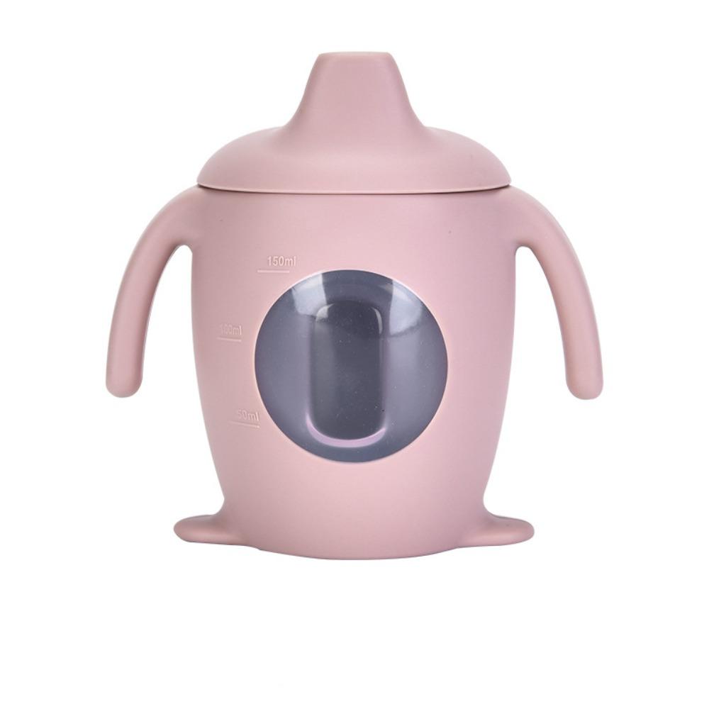 Silicone Baby Silicone Sippy Cup Learning Cup Transparent Cups Fashion Cartoon Water Bottle  Baby